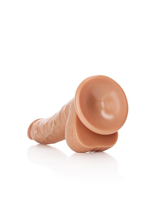 Curved realistic dildo  balls  suction cup - 7"/ 18 cm - obrazek 5
