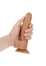 Curved realistic dildo  balls  suction cup - 7"/ 18 cm - obrazek 6