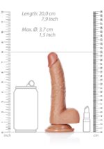 Curved realistic dildo  balls  suction cup - 7"/ 18 cm - obrazek 7