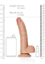 Curved realistic dildo  balls  suction cup - 8"/ 20,5 cm - obrazek 7