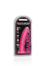 Slim realistic dildo with suction cup - glow in the dark - 6' / 15,5 cm - obrazek 2