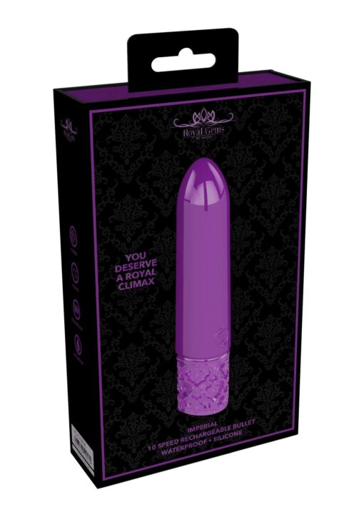 Imperial - rechargeable silicone bullet - purple - obrazek 2