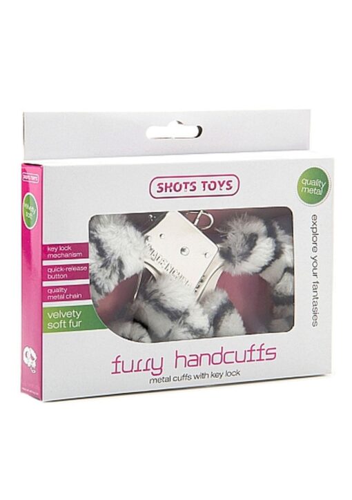 Furry handcuffs - zebra - obrazek 2