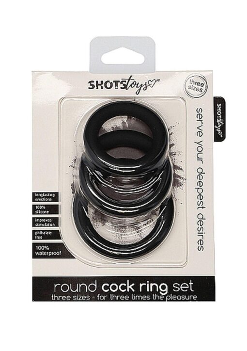 Round cock ring set - black - obrazek 2
