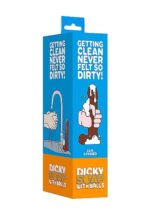 Mydło- dicky soap with balls - cum covered - brown - obrazek 2