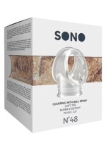 No.48 - cockring with ball strap - translucent - obrazek 3