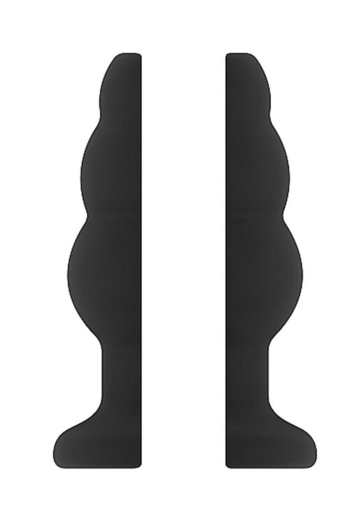 No.49 - small hollow tunnel butt plug - 3 inch - black - obrazek 3