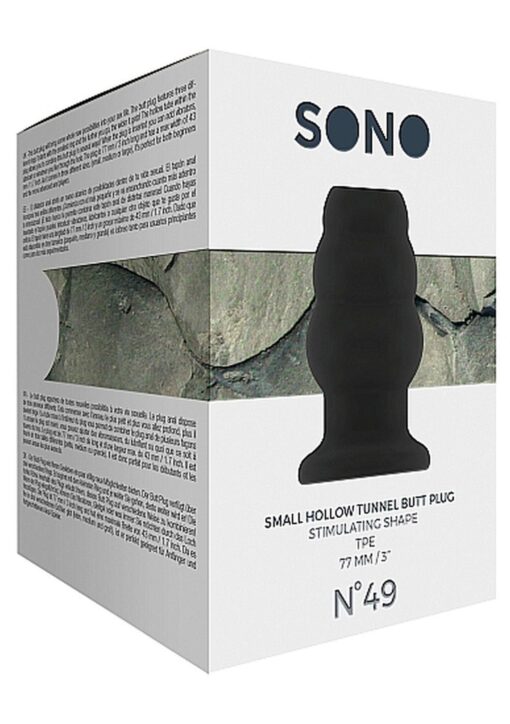 No.49 - small hollow tunnel butt plug - 3 inch - black - obrazek 4
