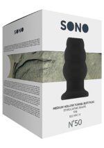 No.50 - medium hollow tunnel butt plug - 4 inch - black - obrazek 4