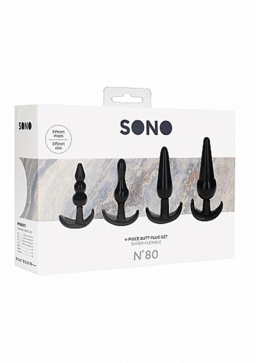 No. 80 - 4-piece butt plug set - black - obrazek 2