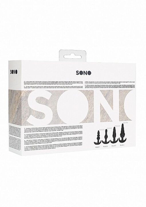 No. 80 - 4-piece butt plug set - black - obrazek 3