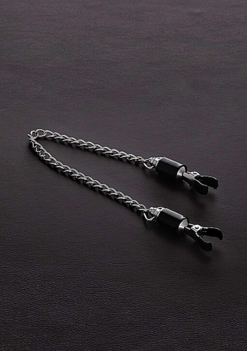 Barrel tit clamps with chain (pair) - obrazek 2