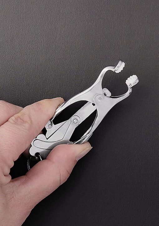 2 squeezer teaser clover nipple clamps w ring - obrazek 2