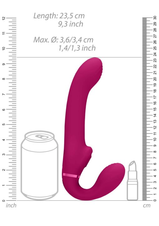 Ai - dual vibrating & air wave tickler strapless strapon - obrazek 5