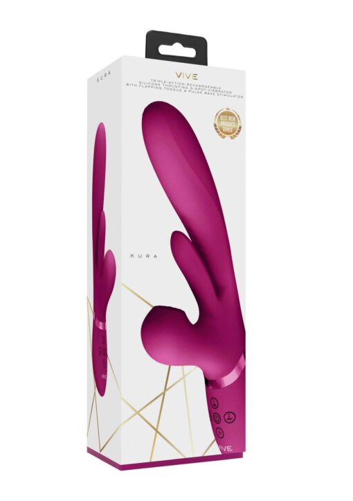 Kura - thrusting g-spot vibrator with flapping tongue and pulse wave stimulator - obrazek 2