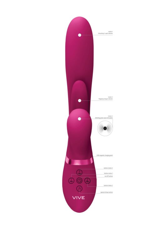Kura - thrusting g-spot vibrator with flapping tongue and pulse wave stimulator - obrazek 7