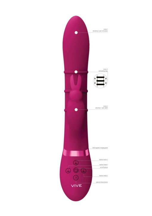 Stimulating rings, vibrating g-spot rabbit - pink - obrazek 8