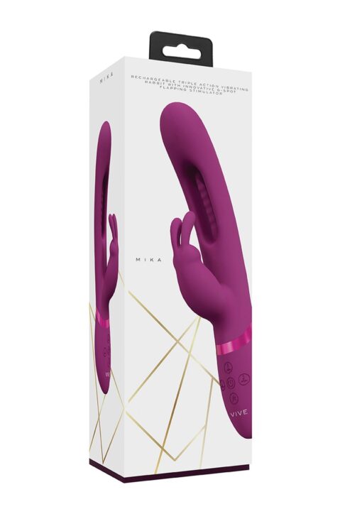 Mika - triple rabbit with g-spot flapping - pink - obrazek 2