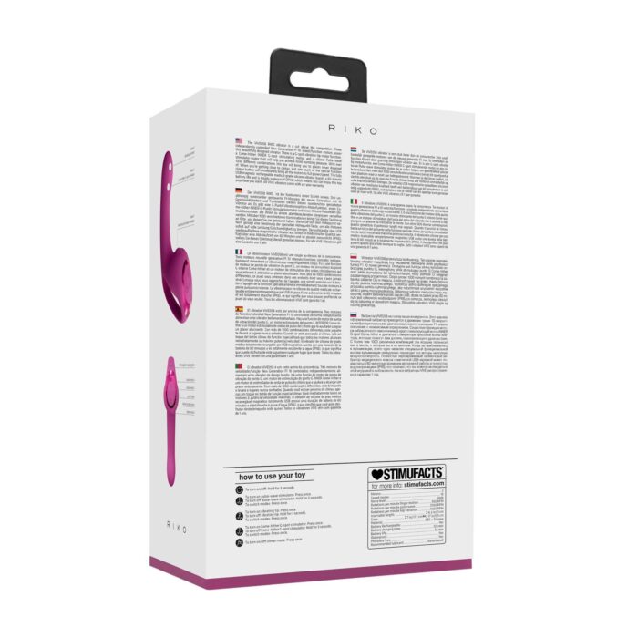 Riko - rechargeable triple action thumper with advanced finger motion & pulse wave stimulator - pink - obrazek 3
