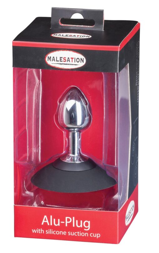 Malesation alu-plug with suction cup small, chrome - obrazek 6