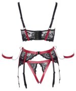 Shelf bra set black/red m - obrazek 8