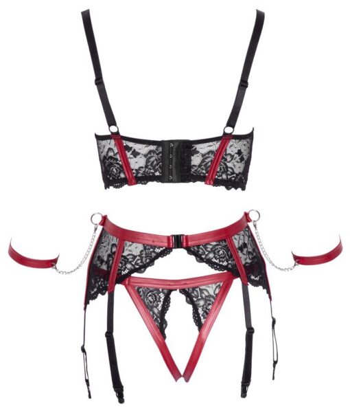 Shelf bra set black/red m - obrazek 8