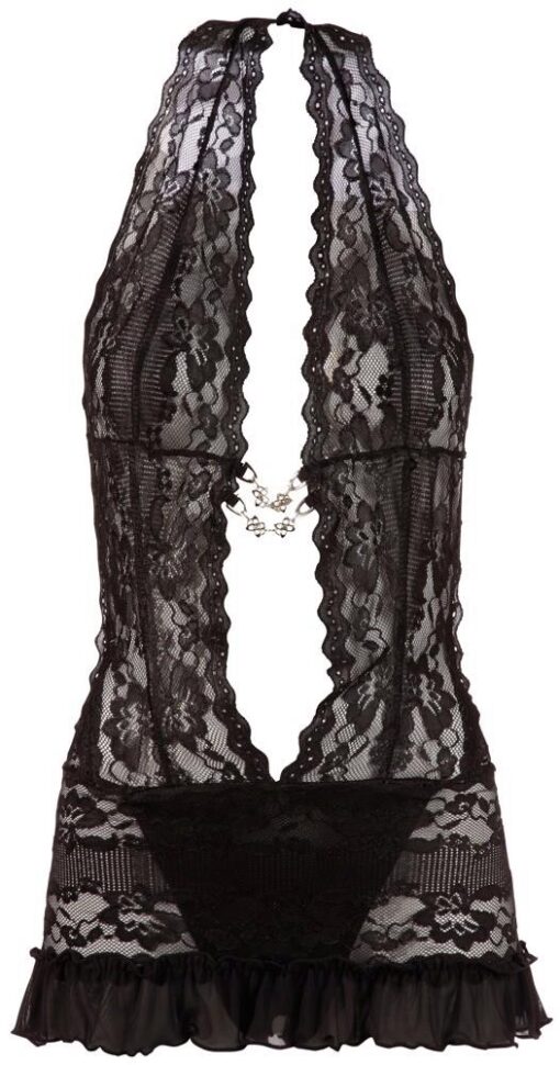 Lace dress black l - obrazek 3