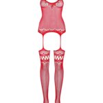 Obsessive zmysłowy bodystocking czerwone-f214