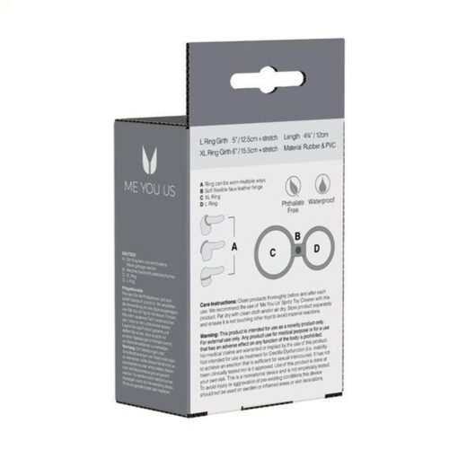 Pierścień- me you us dual ring cock ring black - obrazek 4