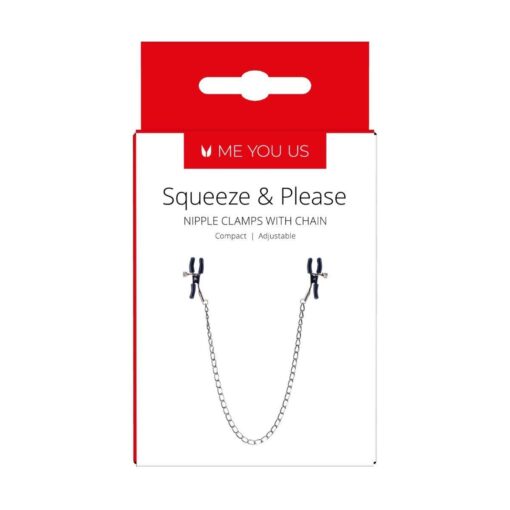 Stymulator- squeeze n please nipple chain silver - obrazek 3