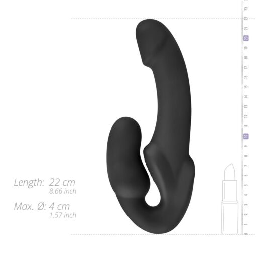 No-parts - morgan strapless strap-on dildo - 22 cm - black - obrazek 12