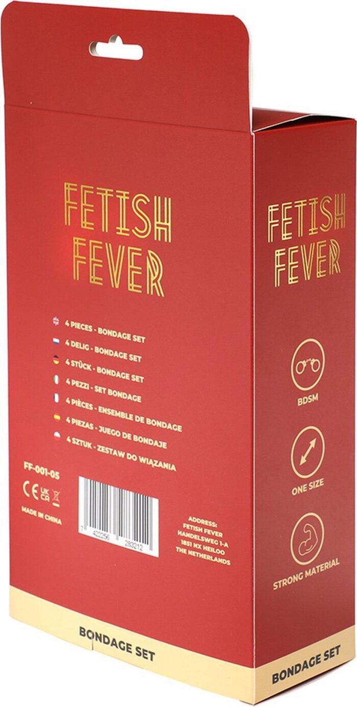 Fetish fever - bondage set - 4 pieces - black - obrazek 3