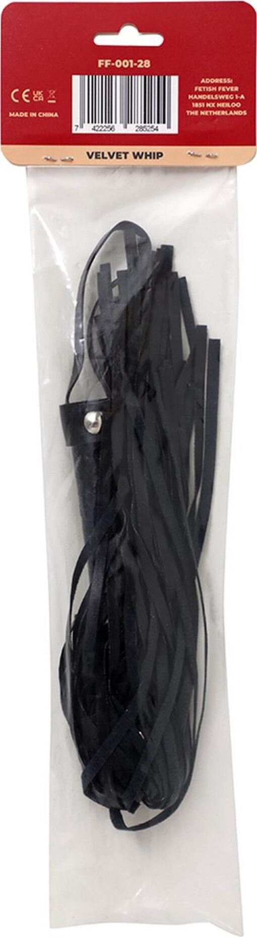 Fetish fever - velvet whip - black - obrazek 3