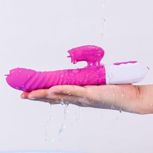 Wibrator-silicone vibrator usb 7 function and thrusting function / heating, purple - obrazek 2