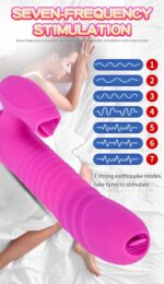 Wibrator-silicone vibrator usb 7 function and thrusting function / heating, purple - obrazek 5