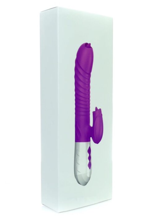 Wibrator-silicone vibrator usb 7 function and thrusting function / heating, purple - obrazek 7