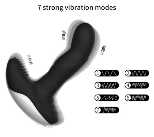 Wibrator-silicone massager usb 7 function + pulsator / heating black - obrazek 2