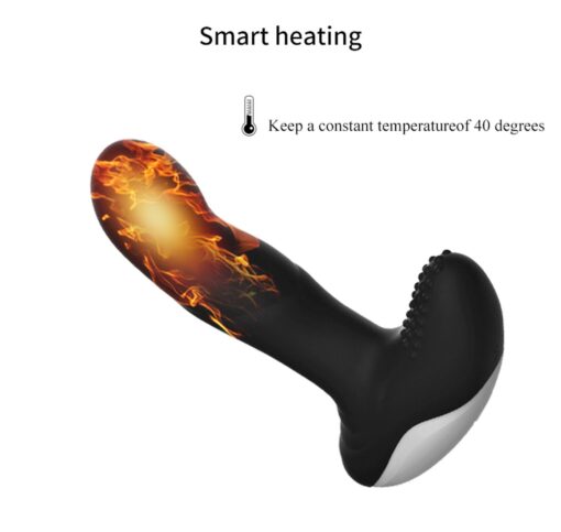 Wibrator-silicone massager usb 7 function + pulsator / heating black - obrazek 4