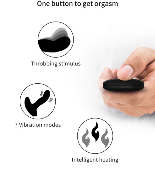 Wibrator-silicone massager usb 7 function + pulsator / heating black - obrazek 5
