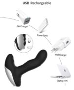 Wibrator-silicone massager usb 7 function + pulsator / heating black - obrazek 6