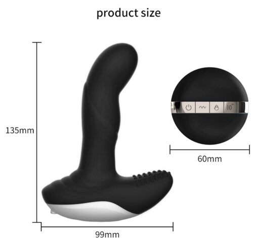 Wibrator-silicone massager usb 7 function + pulsator / heating black - obrazek 7