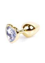Plug-jewellery gold  heart plug- clear - obrazek 6