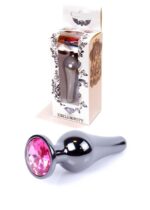 Plug-jewellery dark silver butt plug- pink - obrazek 9