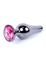 Plug-jewellery dark silver butt plug- pink - obrazek 7
