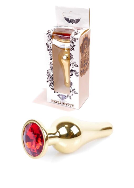 Plug-jewellery gold butt plug- red - obrazek 9