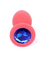 Plug-jewellery red silicon plug small- blue diamond - obrazek 2