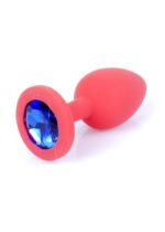 Plug-jewellery red silicon plug small- blue diamond - obrazek 6