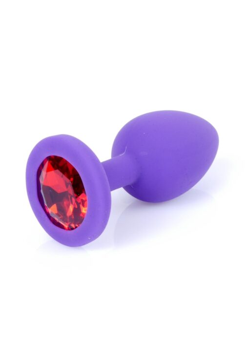 Plug-jewellery purple silicon plug small- red diamond - obrazek 6
