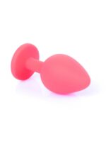 Plug-jewellery red silicon plug medium- blue diamond - obrazek 3