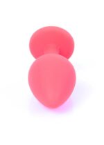Plug-jewellery red silicon plug medium- blue diamond - obrazek 4